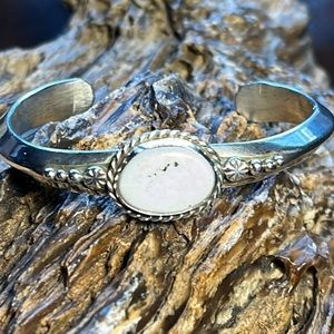 Vintage White Buffalo Sterling Silver Cuff